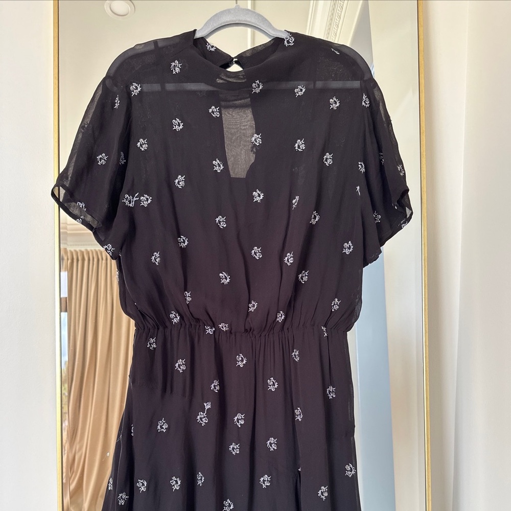 Black All Saints knee length dress with detail